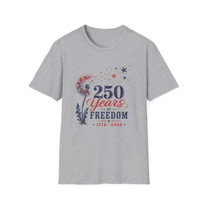 250 Years of Freedom T-Shirt — Patriotic 1776–2026 Celebration Tee